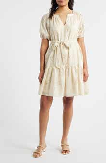 Eyelet Puff Sleeve Minidress