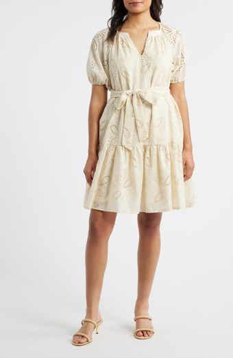 Eyelet Puff Sleeve Minidress