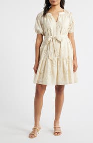 Julia Jordan Eyelet Puff Sleeve Minidress