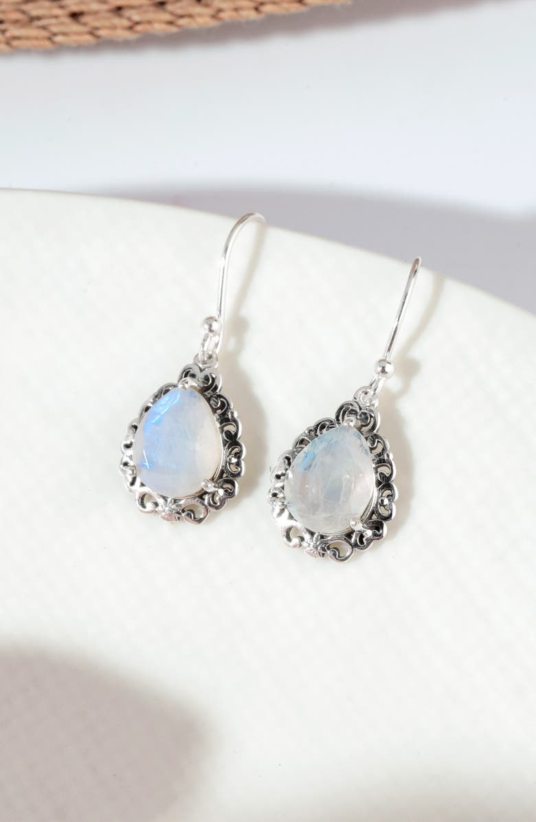 YS GEMS Moonstone Drop Earrings, Alternate, color, Blue