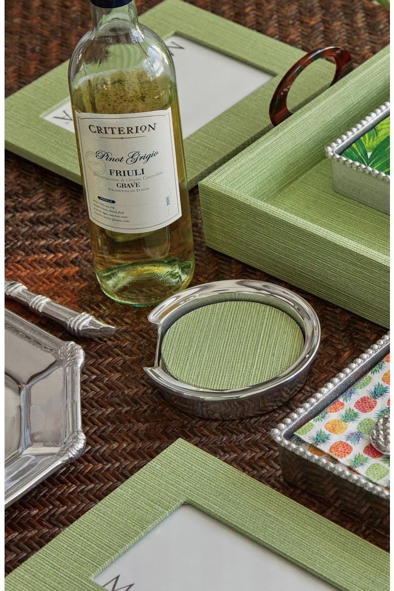 Faux Grasscloth Signature Coaster Set, Alternate, color, GREEN