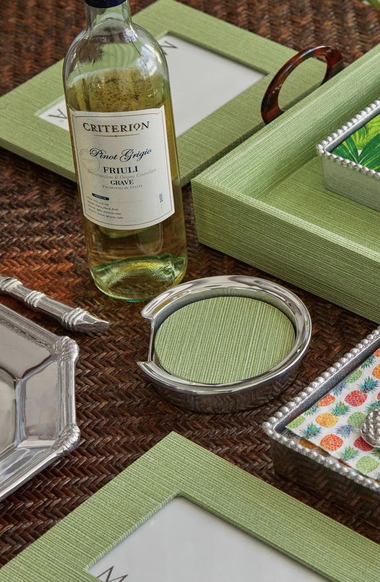 Mariposa Faux Grasscloth Signature Coaster Set, Alternate, color, Green