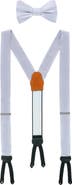 Trafalgar Sutton Solid Color Silk Brace and Bow Tie Combo