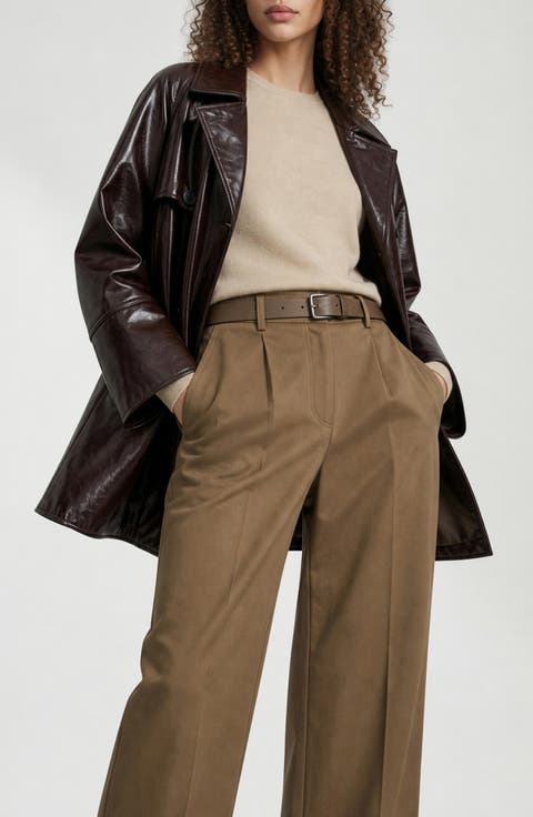 Bridget Faux Leather Trench Coat