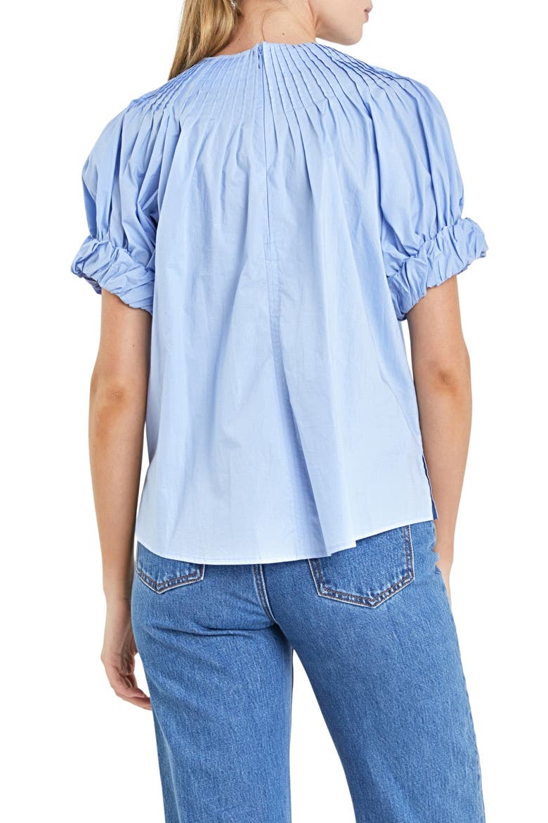 Pintuck Yoke Top, Alternate, color, BLUE