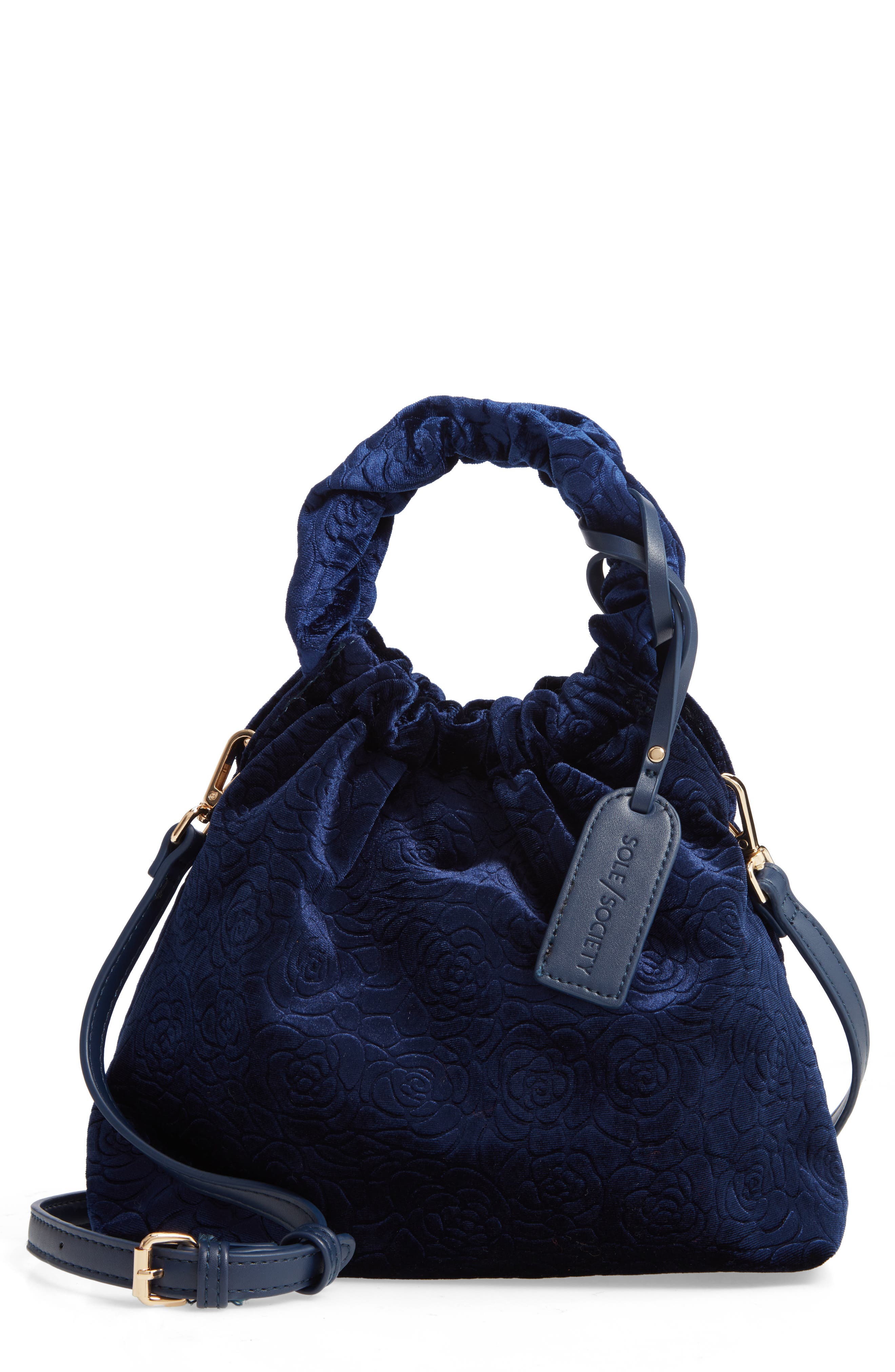 Sole Society Tyll Velvet Crossbody Pouch, Main, color, 
