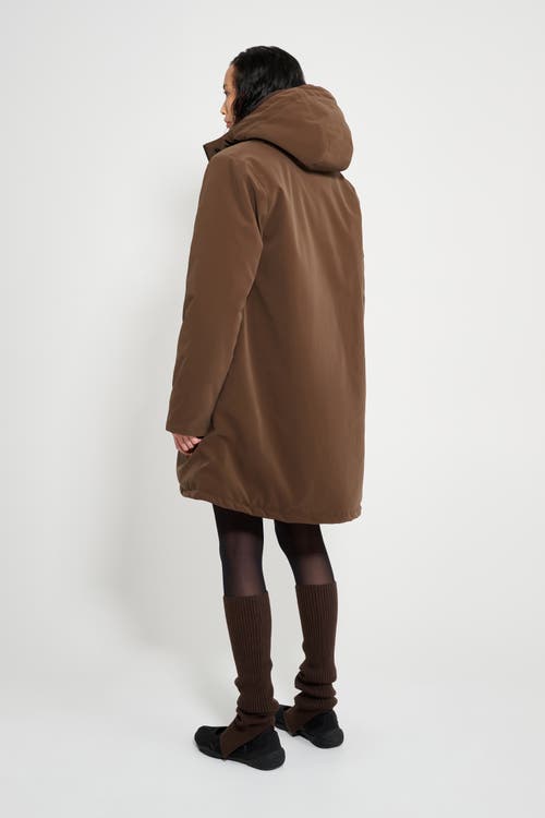 Stutterheim Mosebacke Matte Winter Coat In Brown