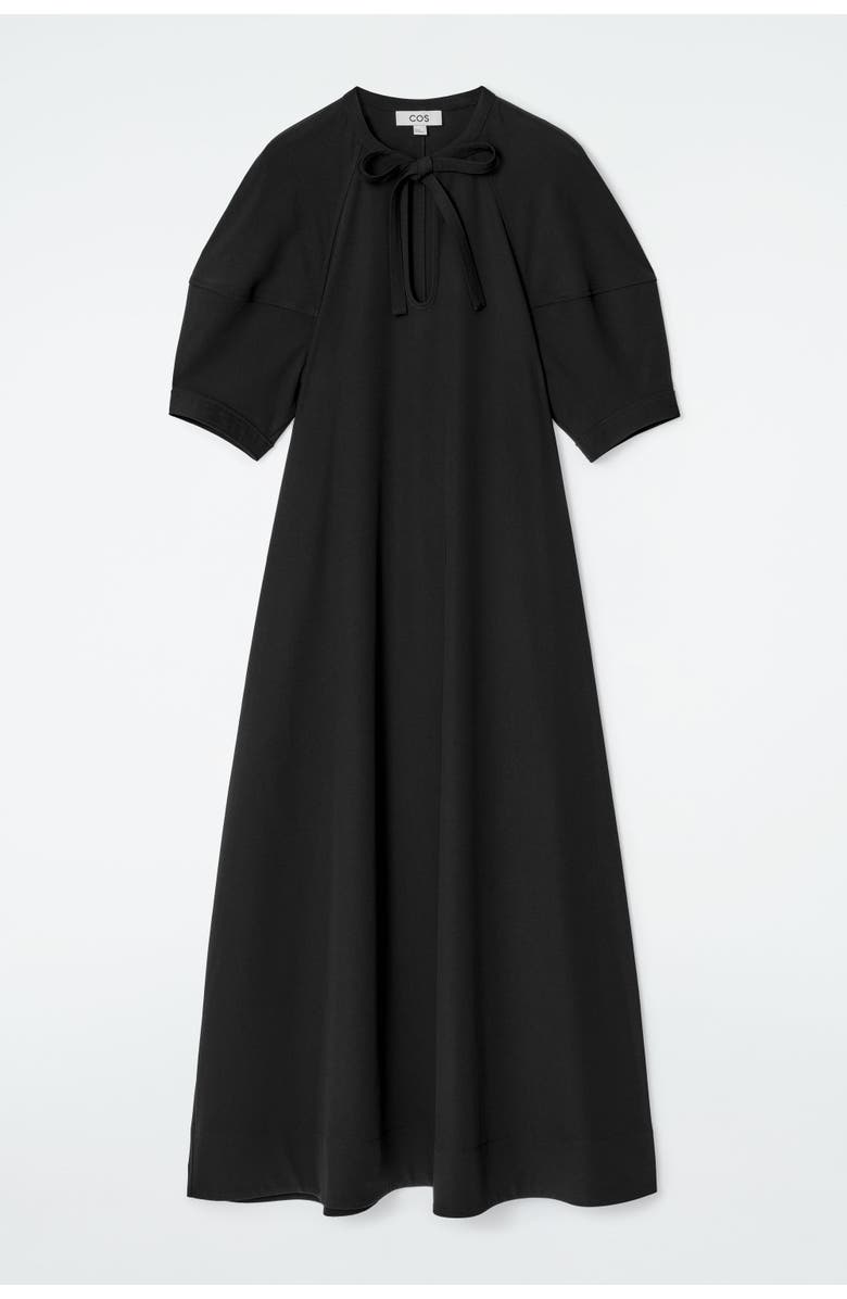 COS Tie-Detail Maxi Dress, Main, color, Black