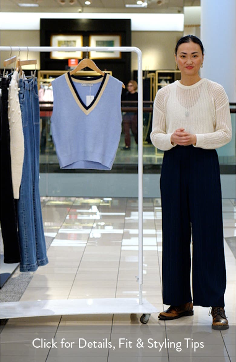 Contrast V-Neck Sweater Vest, sales video thumbnail