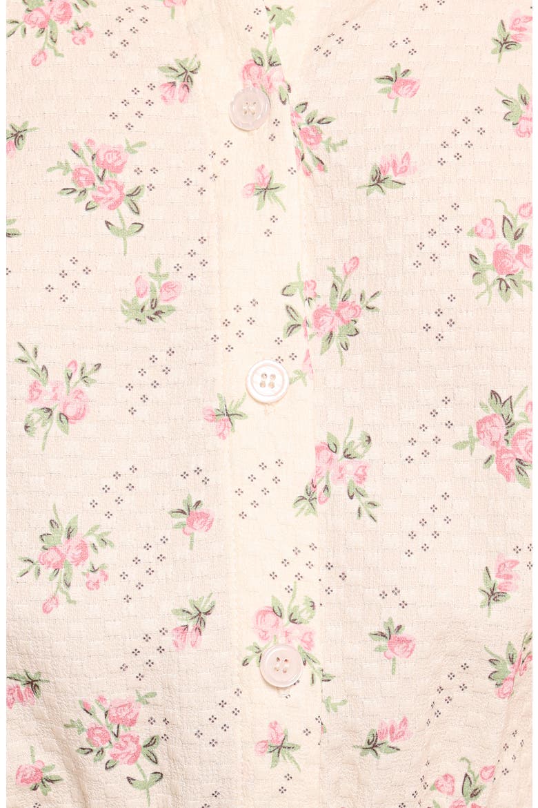 Calypso Short Sleeve Romper, Alternate, color, CREAM PINK FLORAL