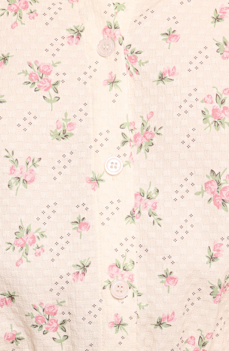 Petal & Pup Calypso Short Sleeve Romper, Alternate, color, Cream Pink Floral