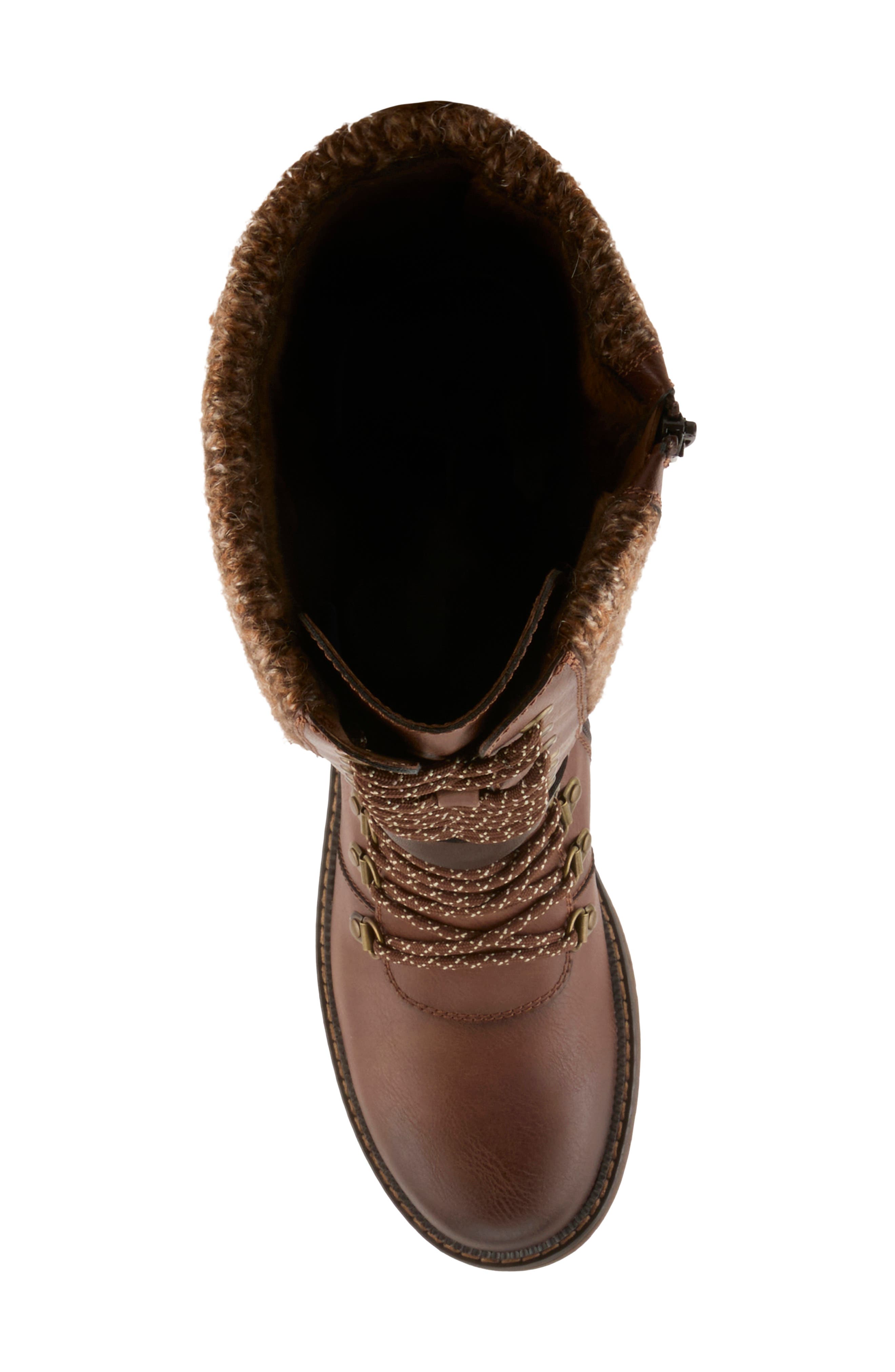 Rizza Tall Faux Leather Boot, Alternate, color, BROWN