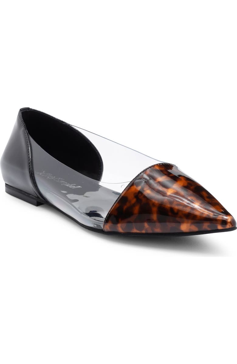 Jeffrey Campbell Stealthy Pointed Toe Flat, Main, color, Tortoise Black Patent