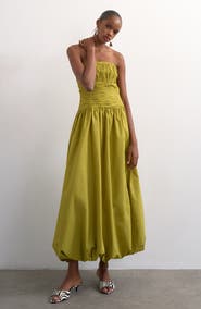 Topshop Premium Strapless Bubble Hem Dress