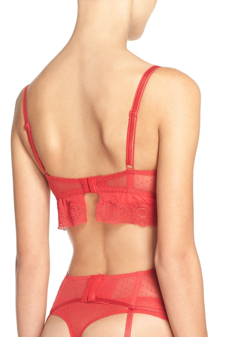 Blossom Underwire Bustier Bra, Alternate, color, POPPY RED