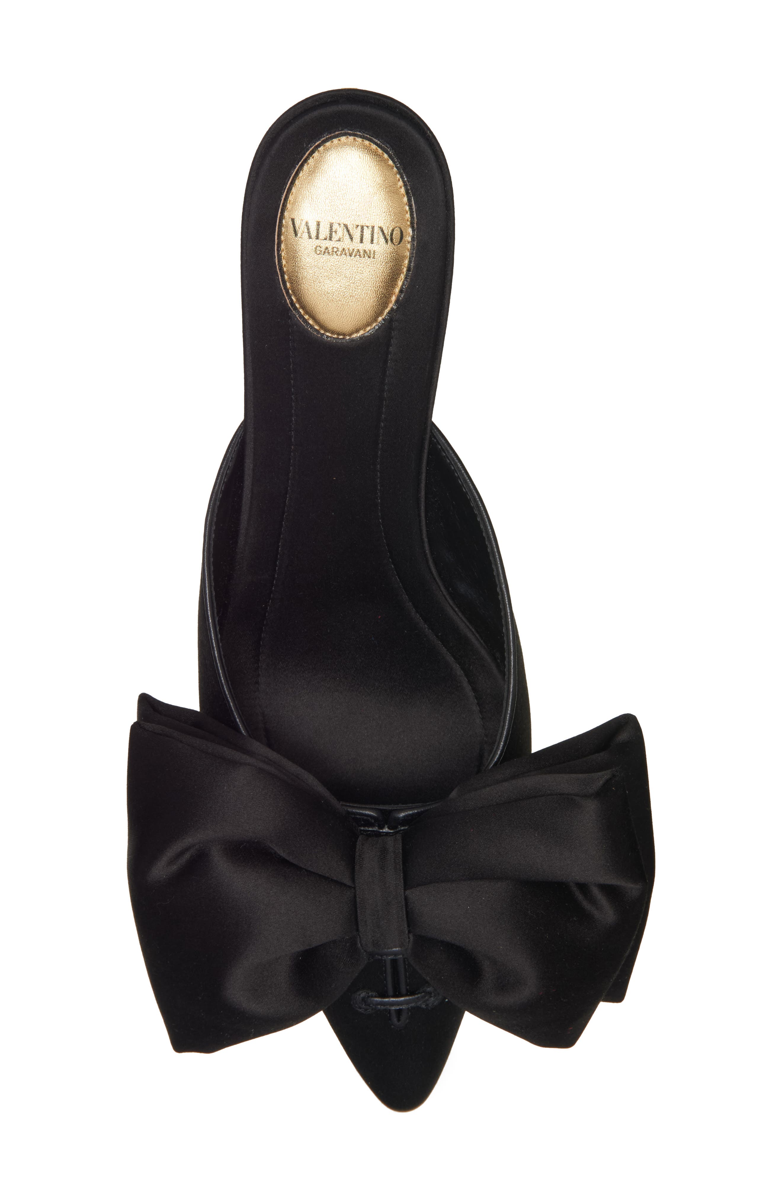Valentino Garavani Yolande Bow Pointed Toe Mule Pump, Alternate, color, Black