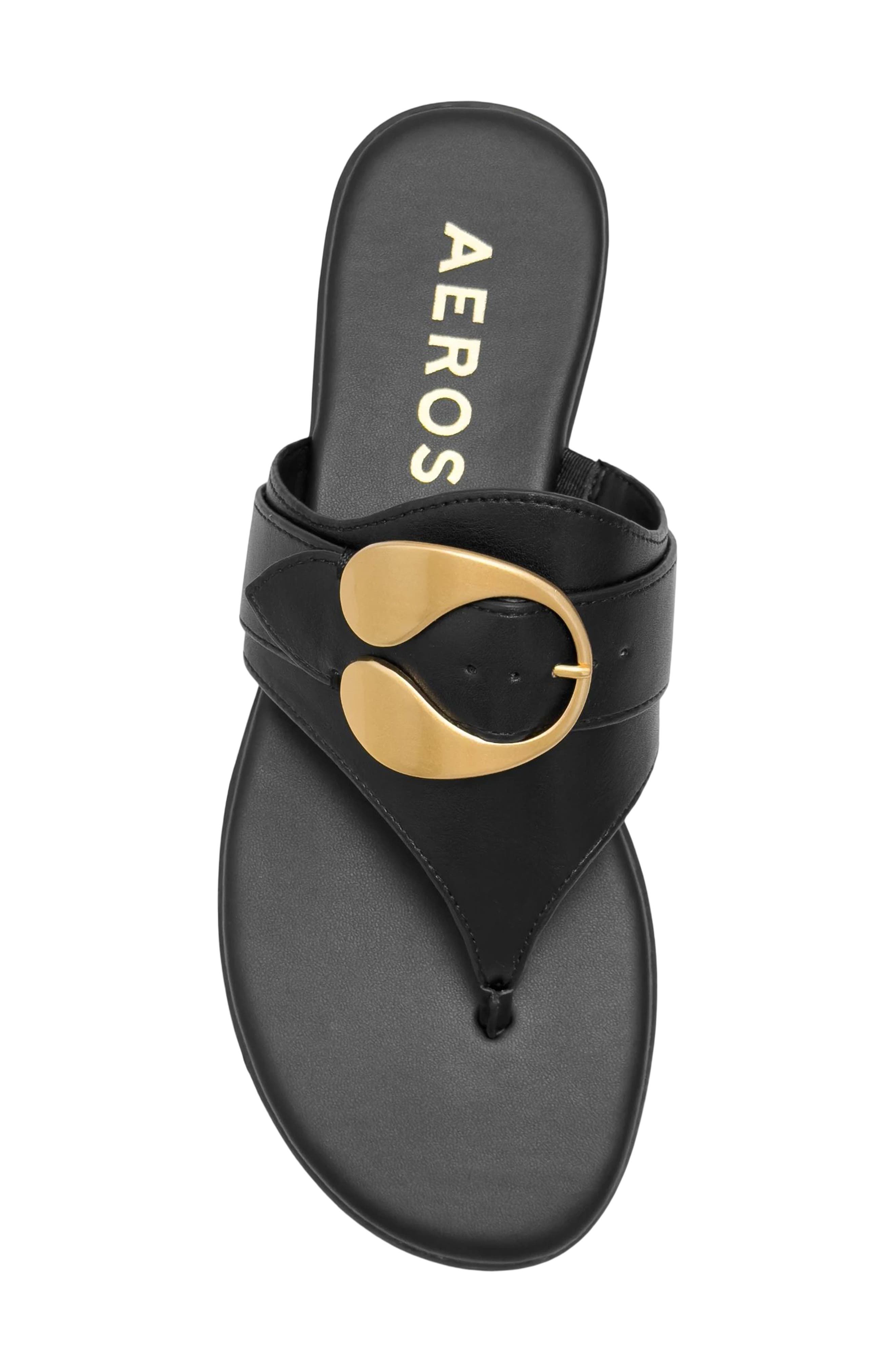 Aerosoles Glam Flip Flop, Alternate, color, Black Fx Nappa