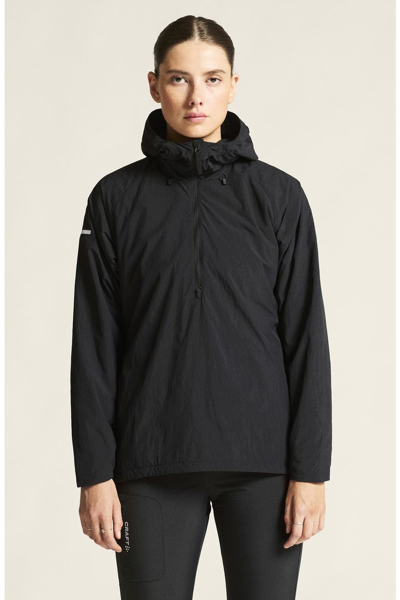 SubZ Half Zip Hooded Pullover, Alternate, color, BLACK