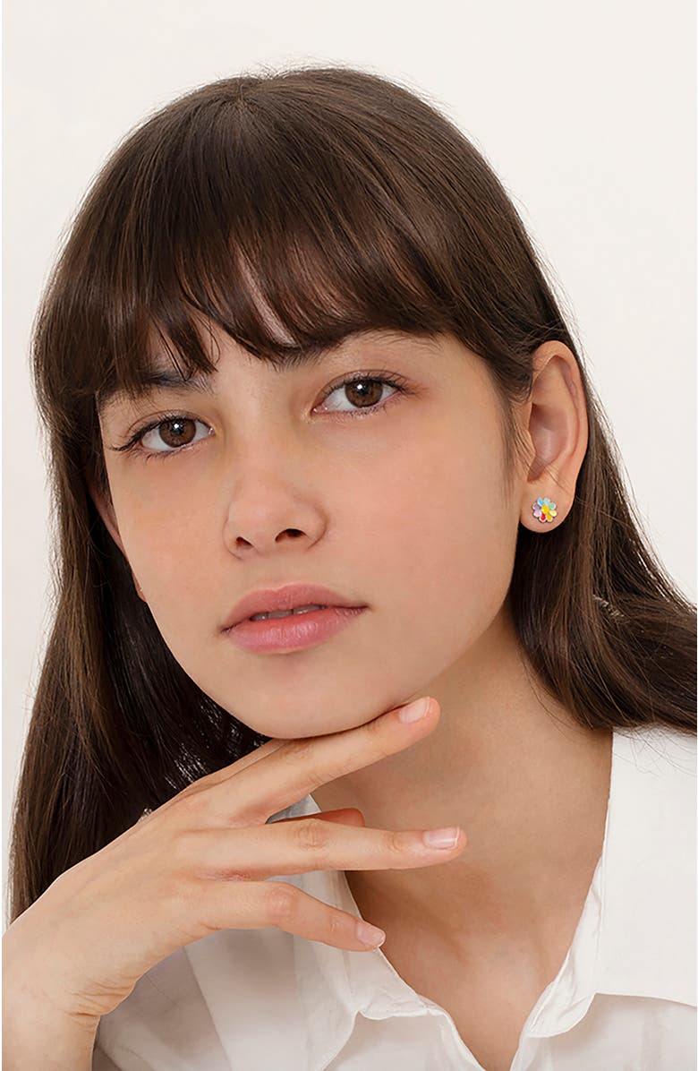 In Season Jewelry Rainbow Daisy Earrings, Alternate, color, Multi-Color