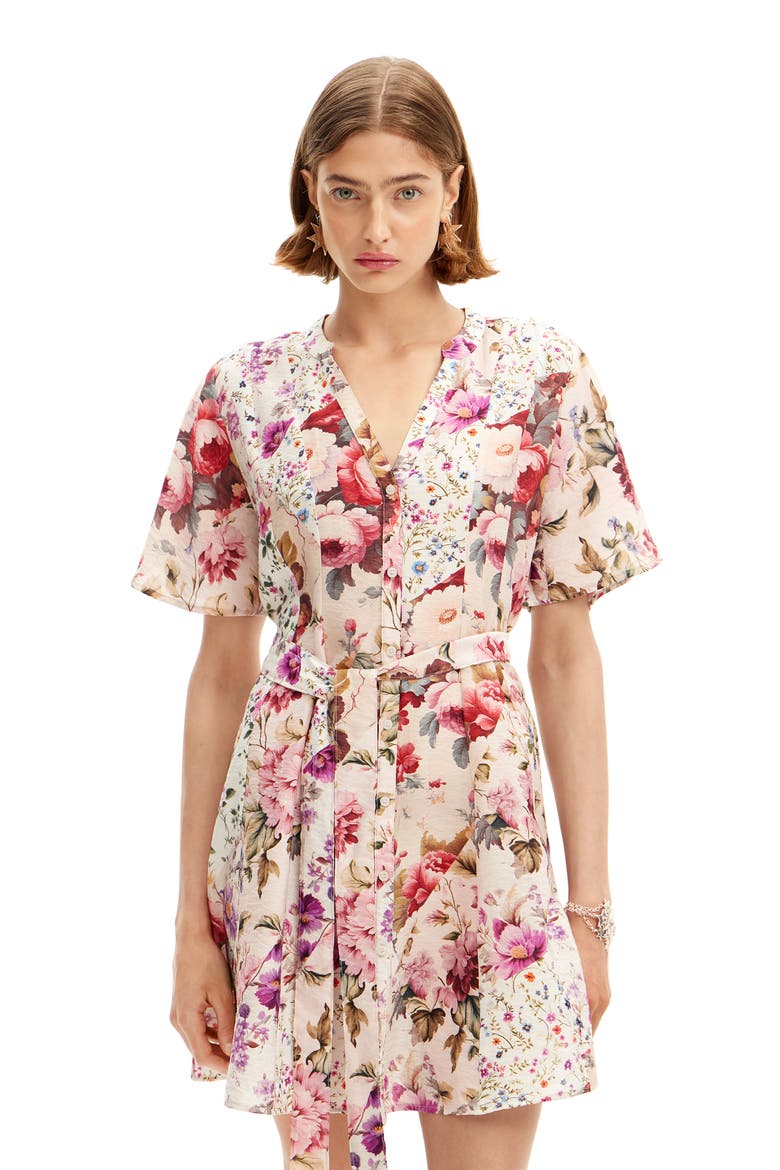 Camisero Cintu Floral Print Minidress, Alternate, color, MIX FLORAL/ IVORY
