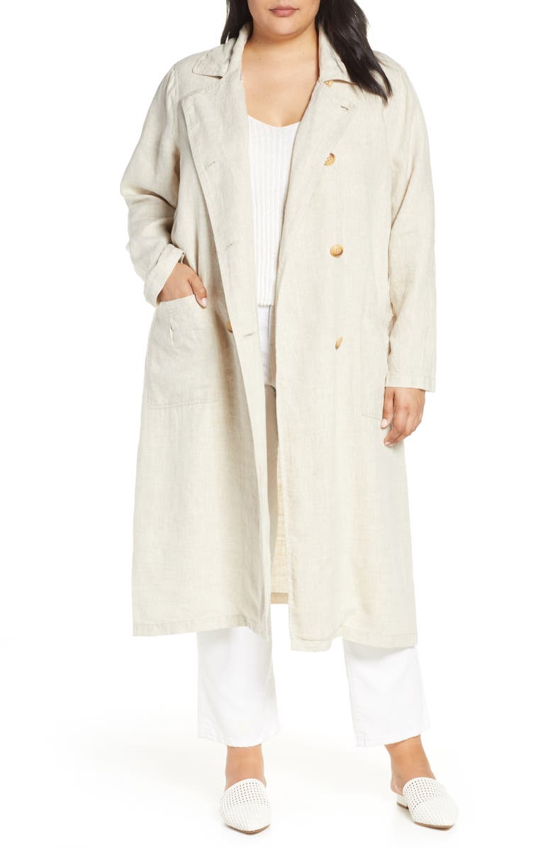 Avec Les Filles Oversize Linen Duster Coat, Main, color, 