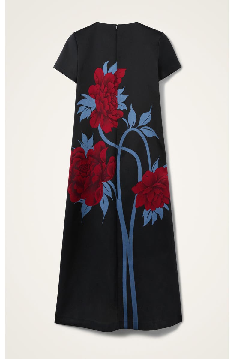 La DoubleJ Swing Dress, Alternate, color, Peonies Jacquard Blue