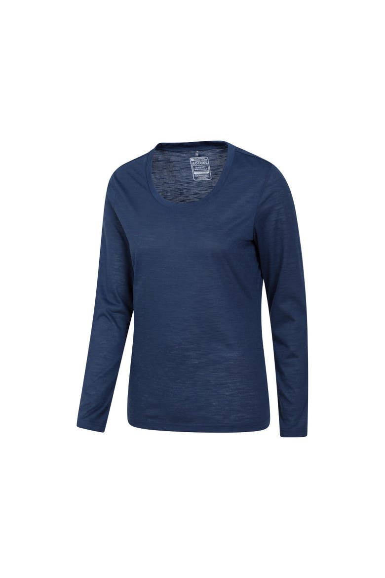 Agra Slub Long-Sleeved Top, Alternate, color, Navy