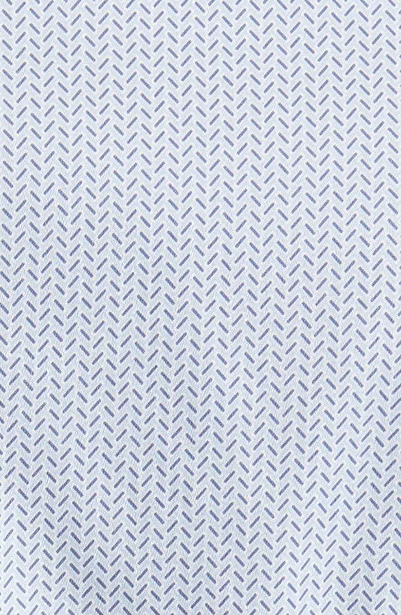 Ted Baker London Alham Slim Fit Herringbone Print Stretch Button-Up Shirt, Alternate, color, Pale Blue
