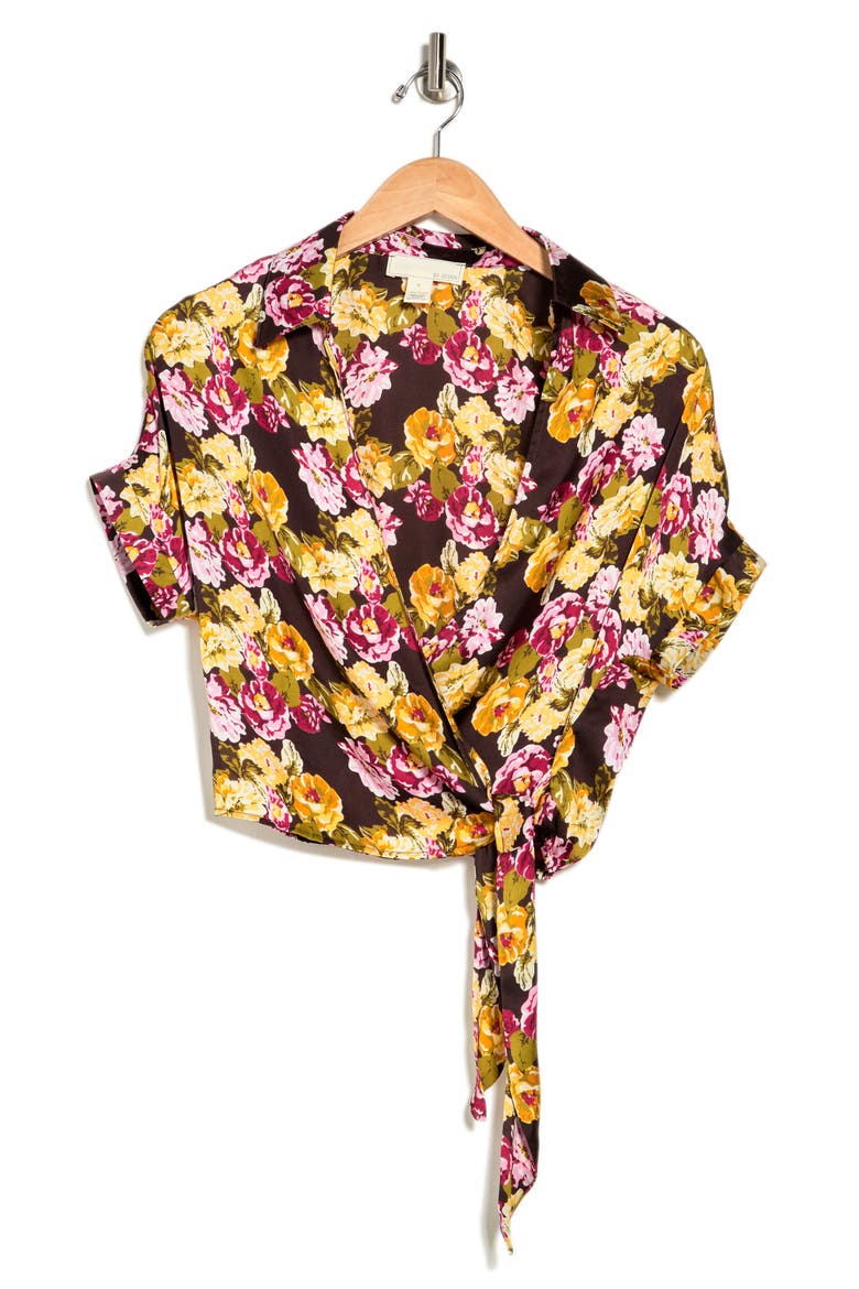 Spread Collar Wrap Crop Top, Alternate, color, BROCADE FLORAL
