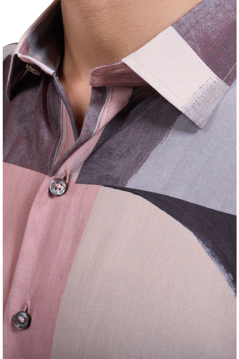 Orson Shaped Fit Short Sleeve Button-Up Shirt, Alternate, color, DUSTY PINK