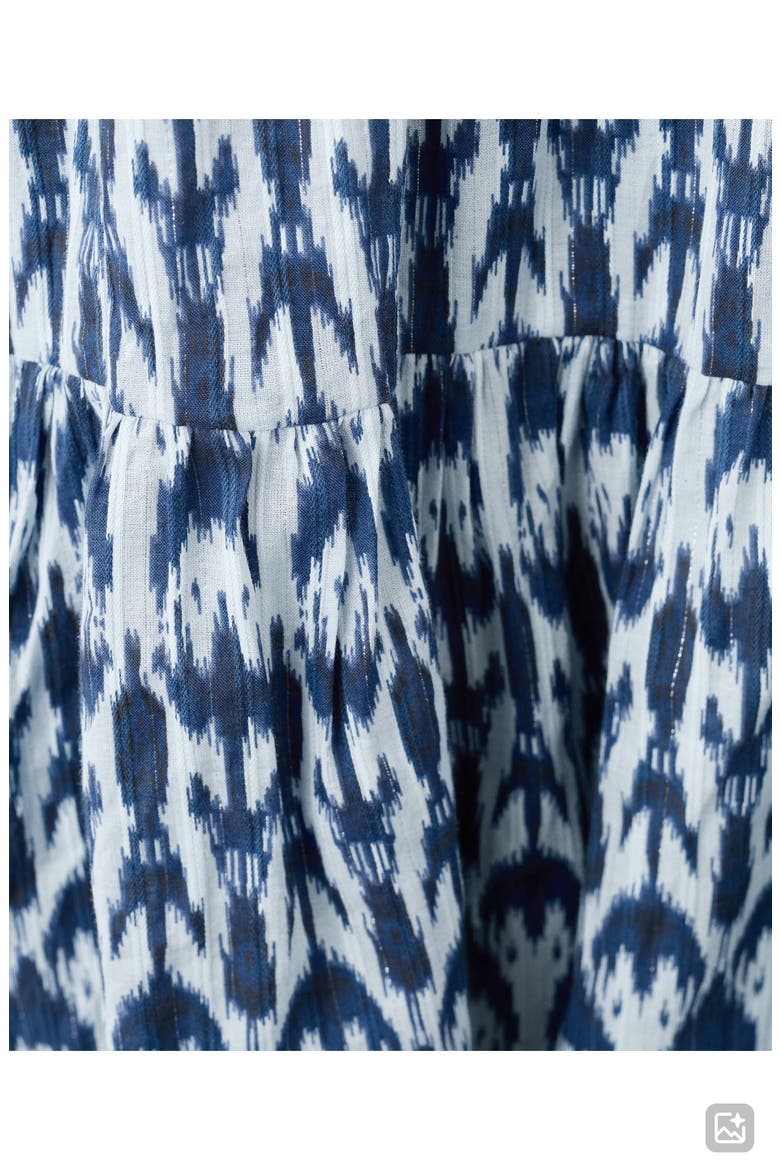 Print Smocked Minidress, Alternate, color, NAVY