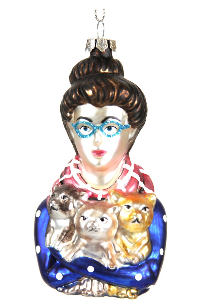 Cody Foster & Co. Cody Foster Cat Lady Ornament, Main, color, Woman/ Cats Multicolor