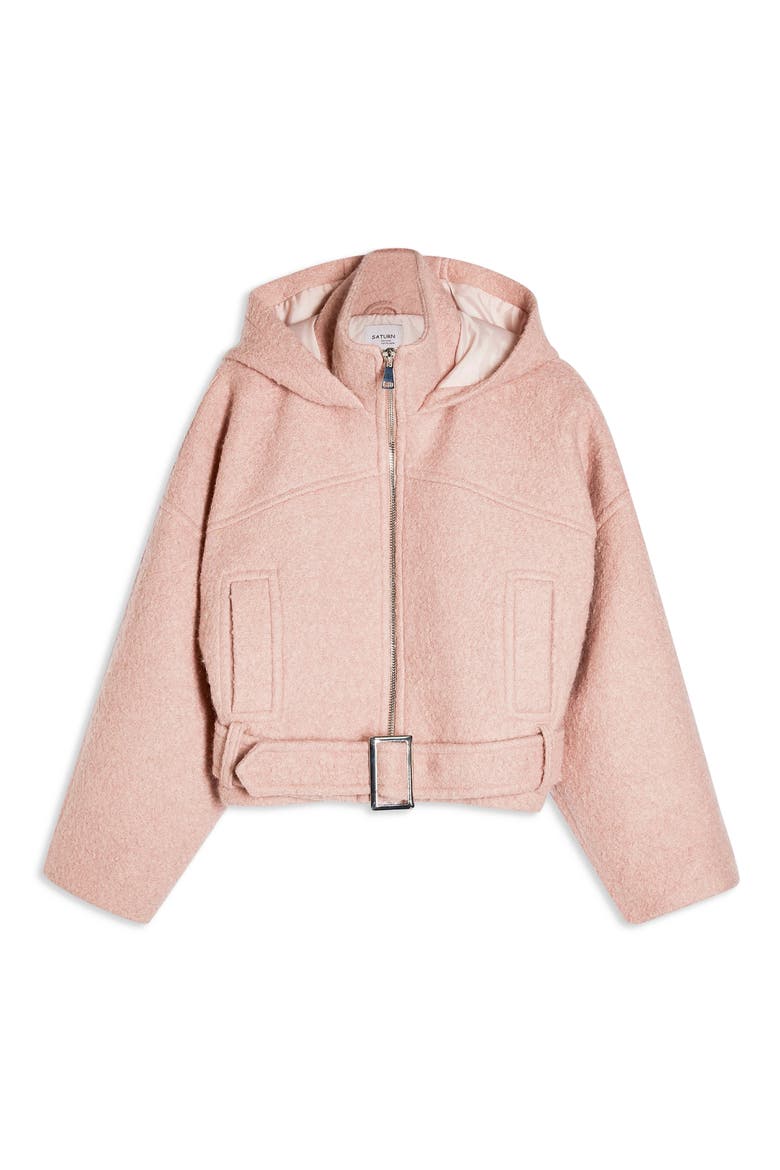 Miller Wool Blend Hooded Jacket, Alternate, color, PINK