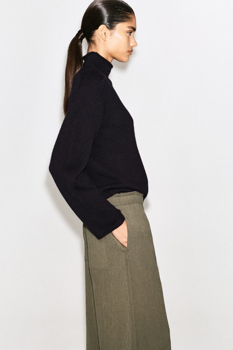 Crinkled-jersey Wide-leg Pants, Alternate, color, LIGHT BROWN