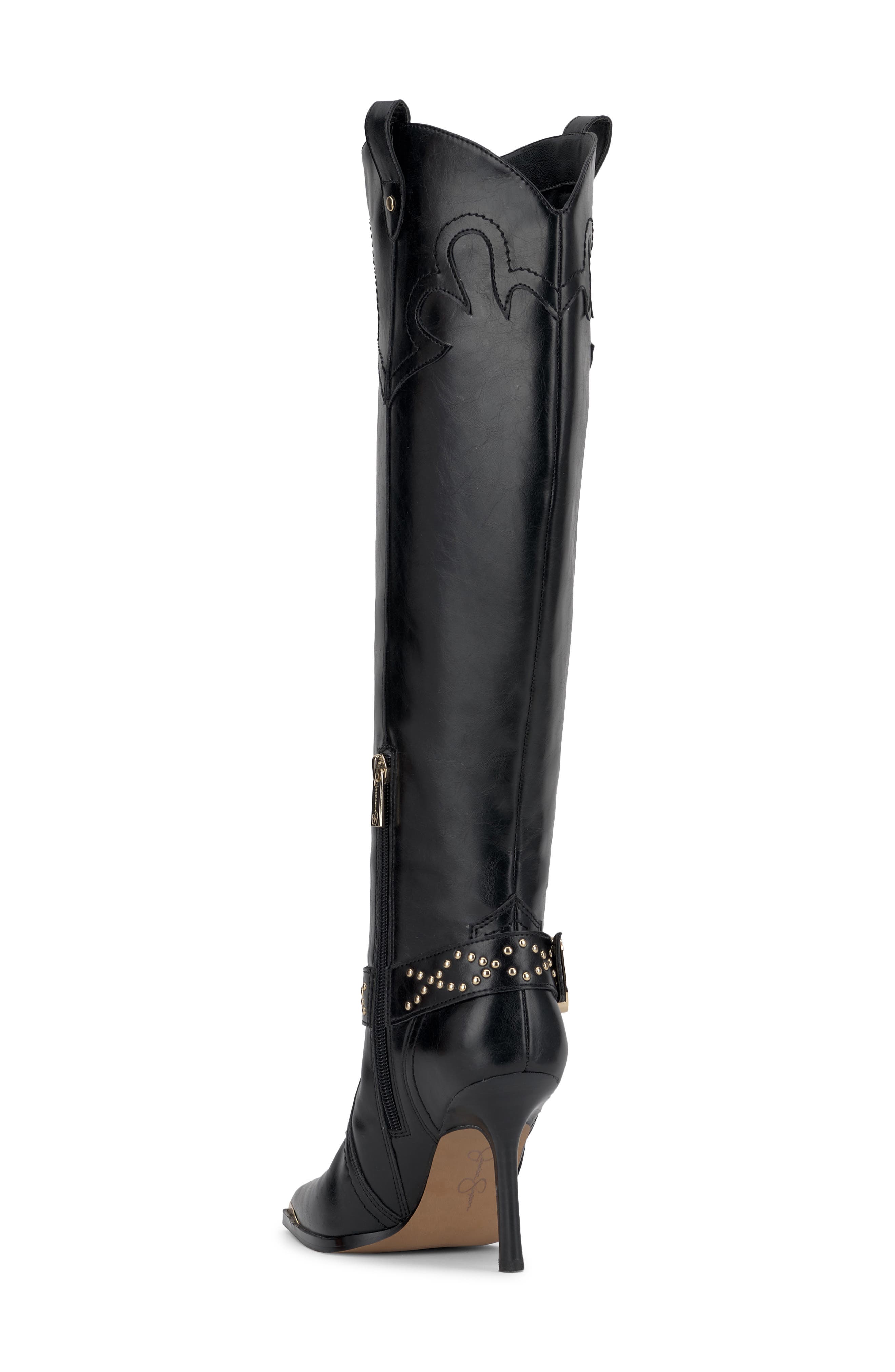 Jessica Simpson Kenzin Knee High Western Boot, Alternate, color, Black