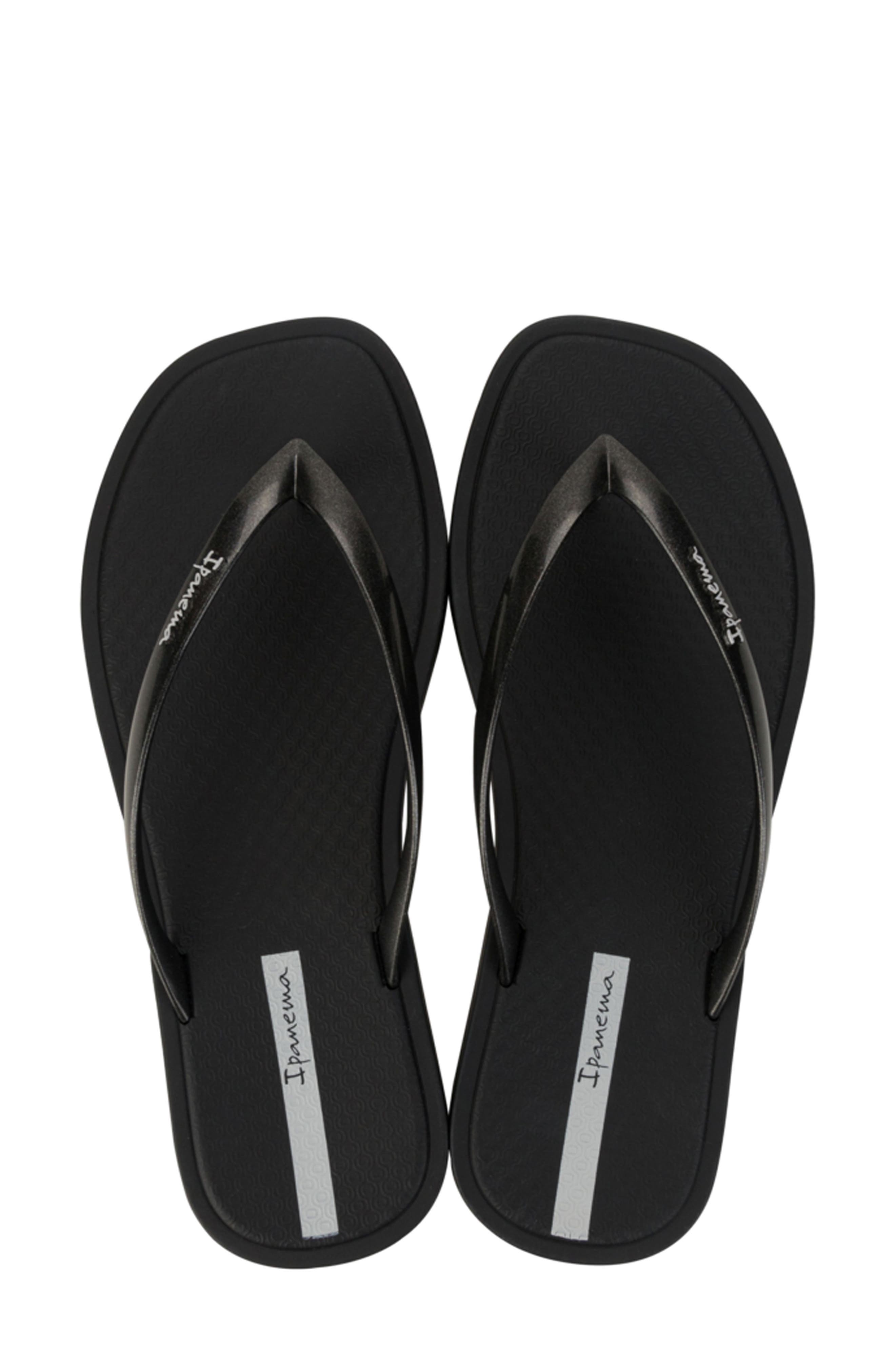 Ipanema Solar Colors Flip Flop, Alternate, color, Black/ Metal Black