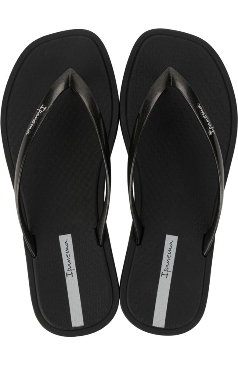Ipanema Solar Colors Flip Flop, Alternate, color, Black/ Metal Black