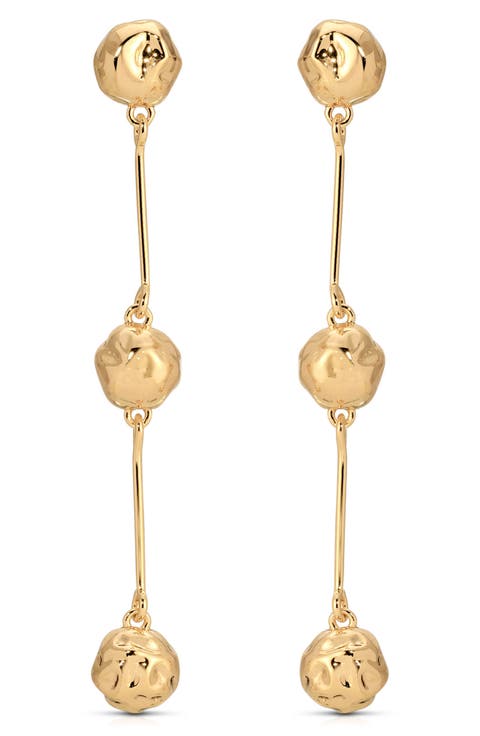 Molten Spheres Linear Drop Earrings