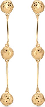 Ettika Molten Spheres Linear Drop Earrings