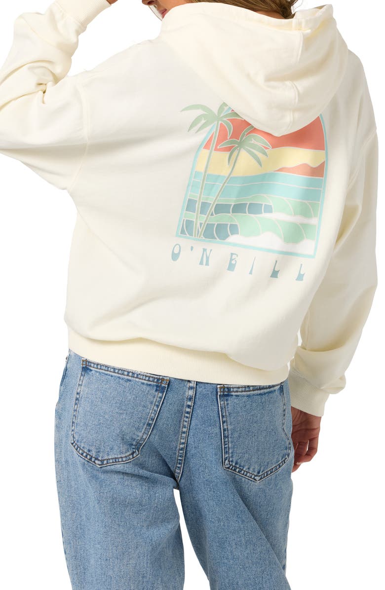 O'Neill Drift Graphic Zip-Up Hoodie, Alternate, color, Winter White