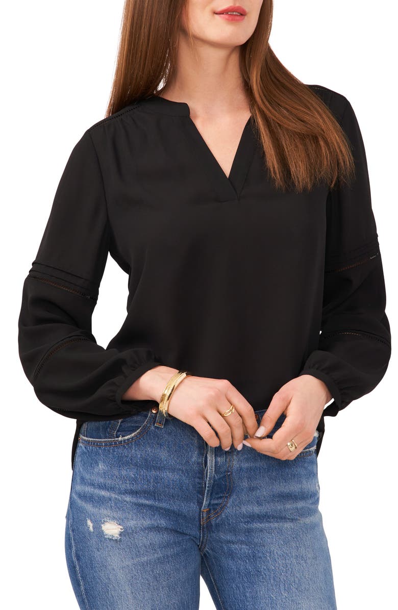 Vince Camuto Split Neck Popover Blouse, Main, color,
