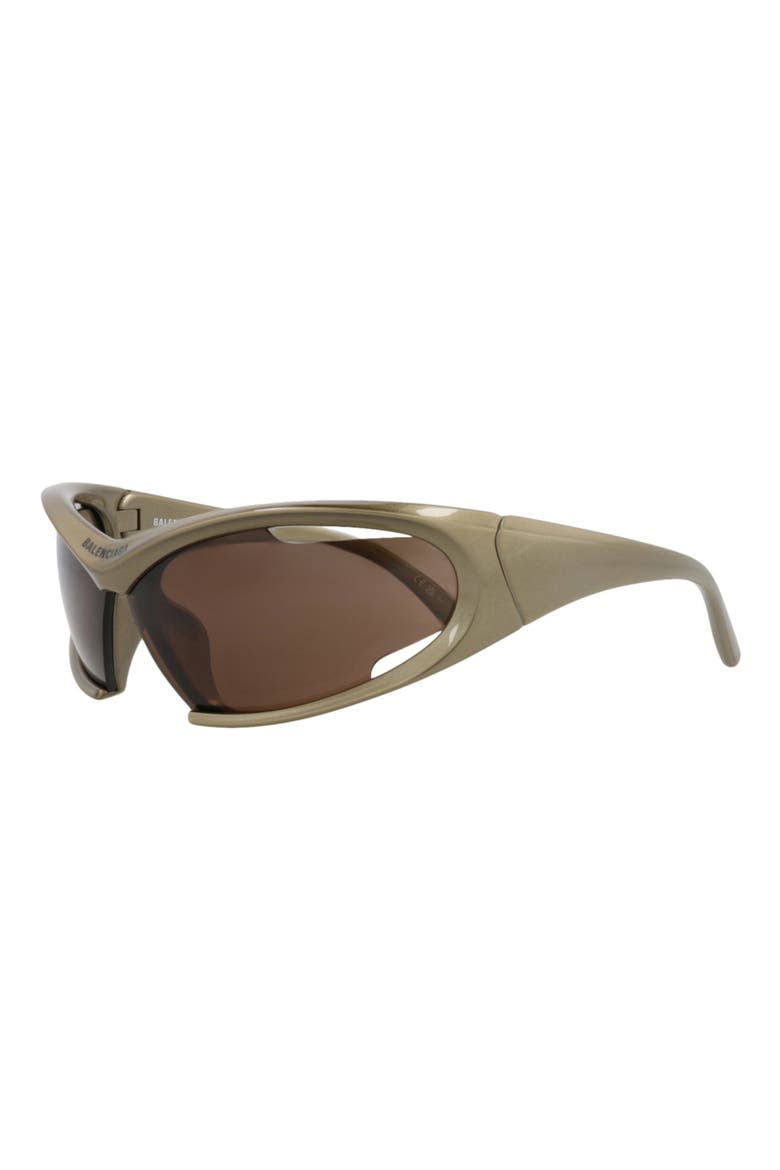 78mm Geometric Sunglasses, Alternate, color, GREEN GREEN BROWN