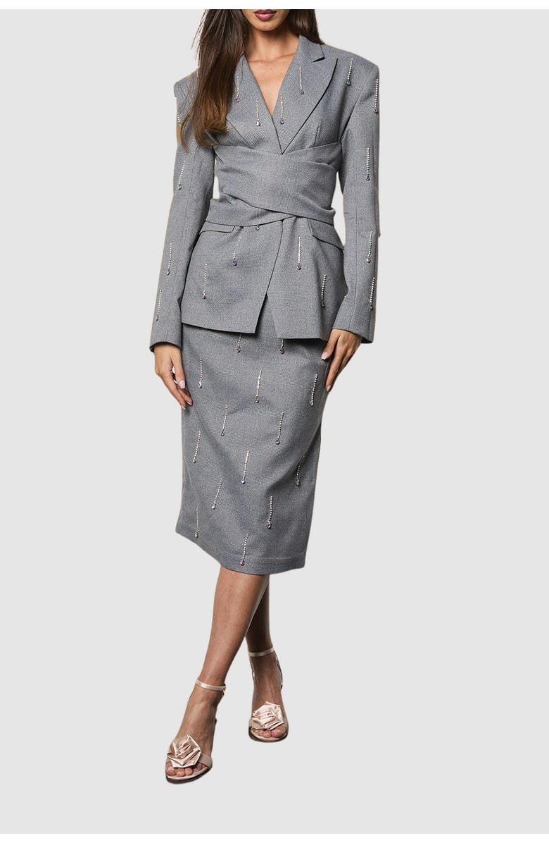 Coast Midi Pencil Skirt With Embellishment, Alternate, color, Grey