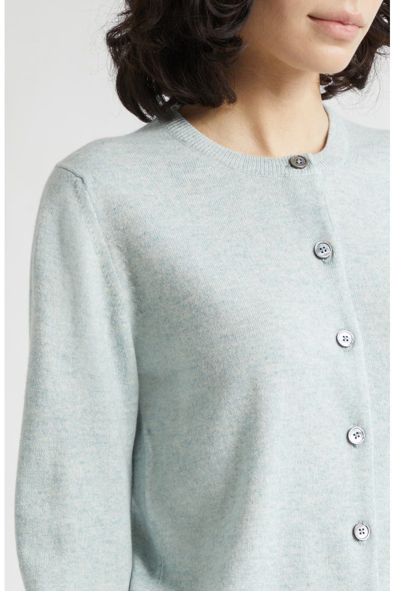 Iris Cashmere Crewneck Cardigan, Alternate, color, LUNAN MINT