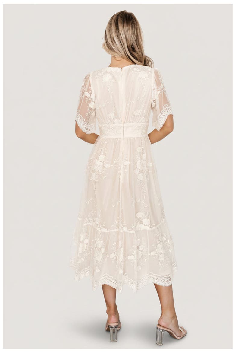 Clarisa Lace Midi Dress, Alternate, color, Vintage Cream