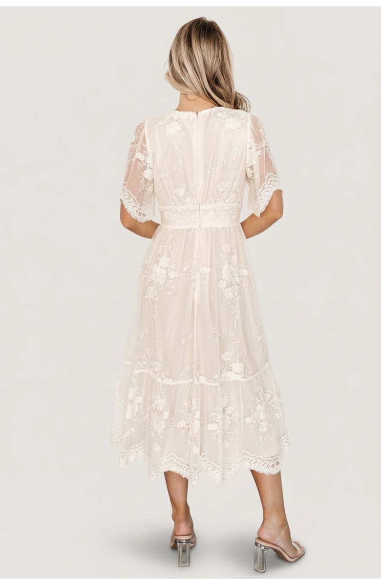 Baltic Børn Clarisa Lace Midi Dress, Alternate, color, Vintage Cream