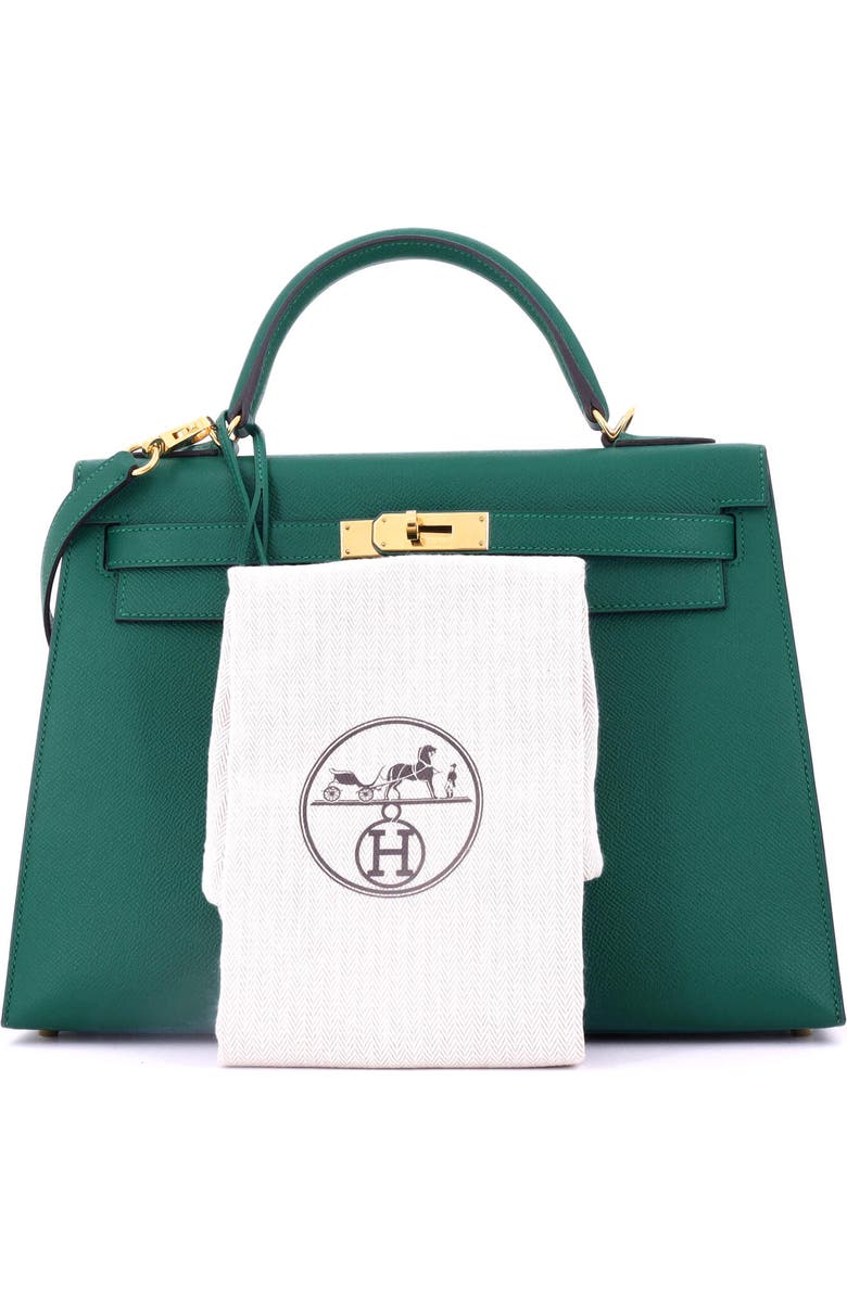 Pre-Owned Hermes Kelly Handbag Green Epsom with Gold Hardware 32, Alternate, color, Malachite