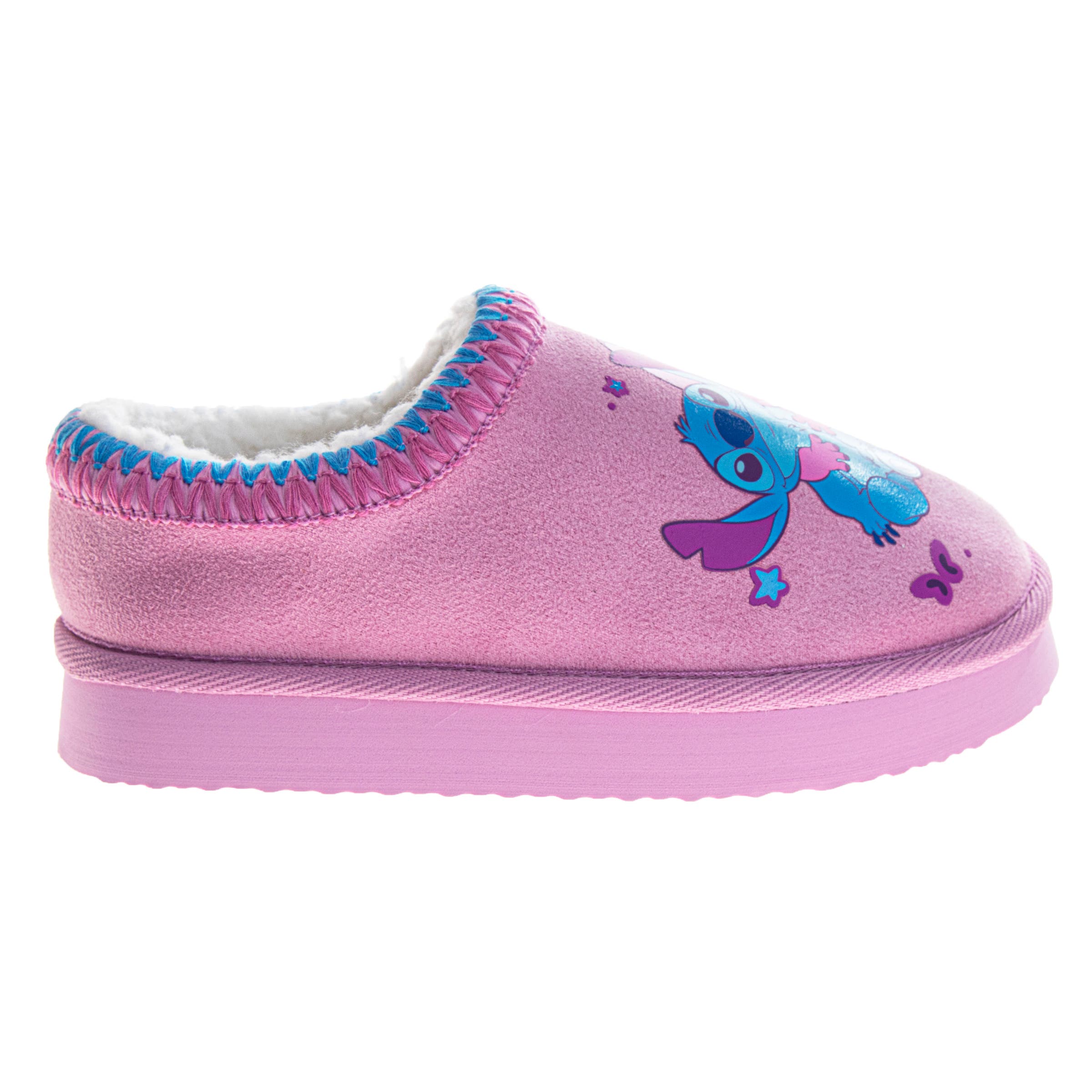 Disney Stitch & Angel Plush Lined Slippers Girls, Alternate, color, Purple