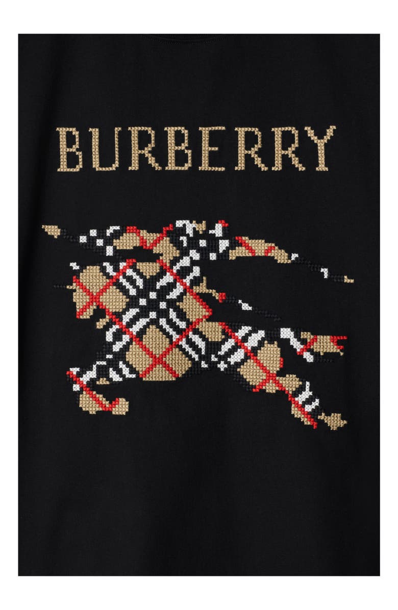 Burberry Cross Stitch EKD Cotton T-shirt, Alternate, color, Black