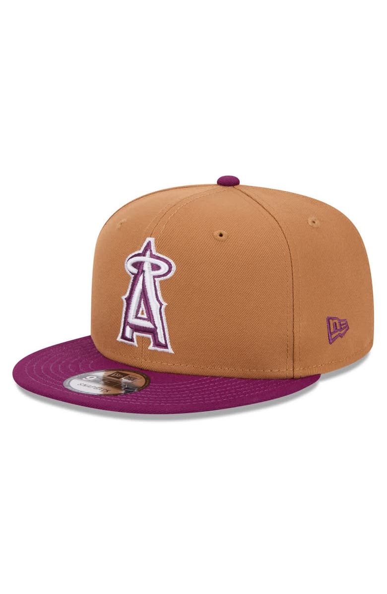 New Era Men's New Era Brown/Purple Los Angeles Angels Color Pack Two-Tone 9FIFTY Snapback Hat, Main, color, Brown